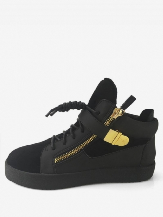 =mænds Sorte High Top Sneakers Flade Skatesko