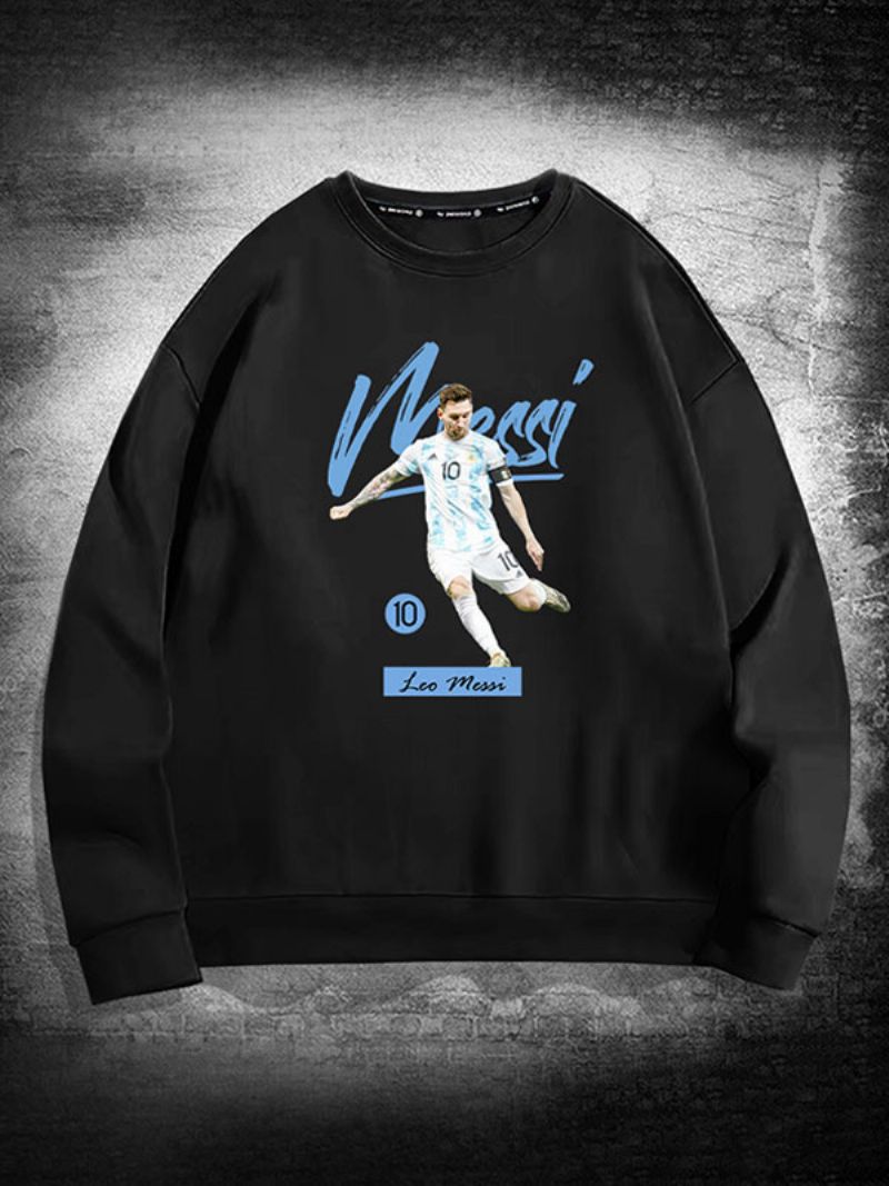 Argentina Messi Sweatshirt Med Lange Ærmer Til Mænd