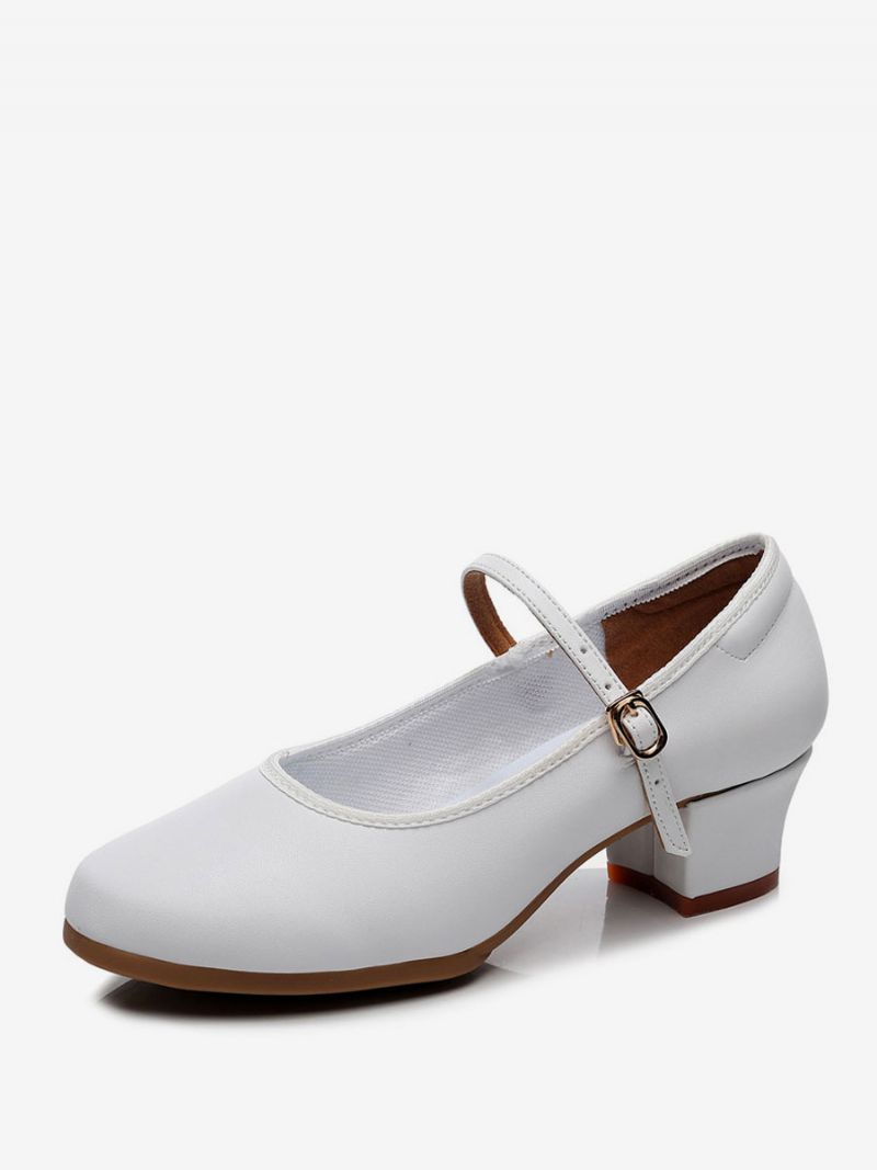 Ballroom Dance Sko Kvinders Chunky Heel - Hvid