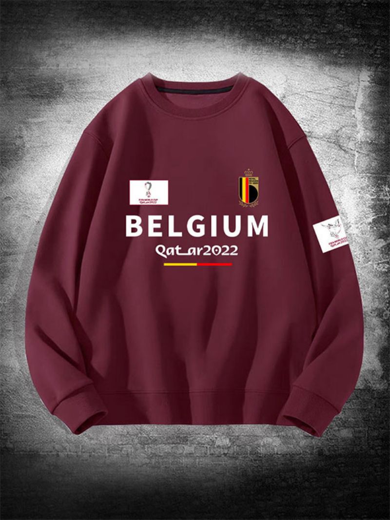 Belgien Team Sweatshirt Herre Top - Burgunder