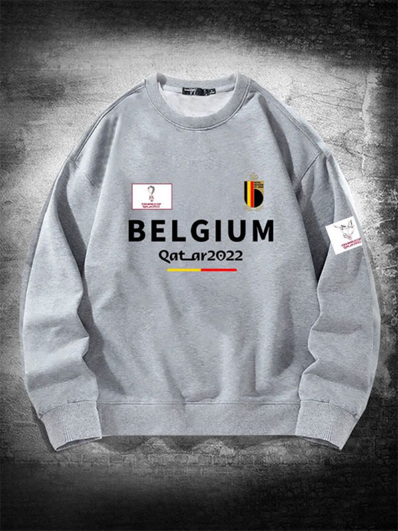 Belgien Team Sweatshirt Herre Top - Lysgrå