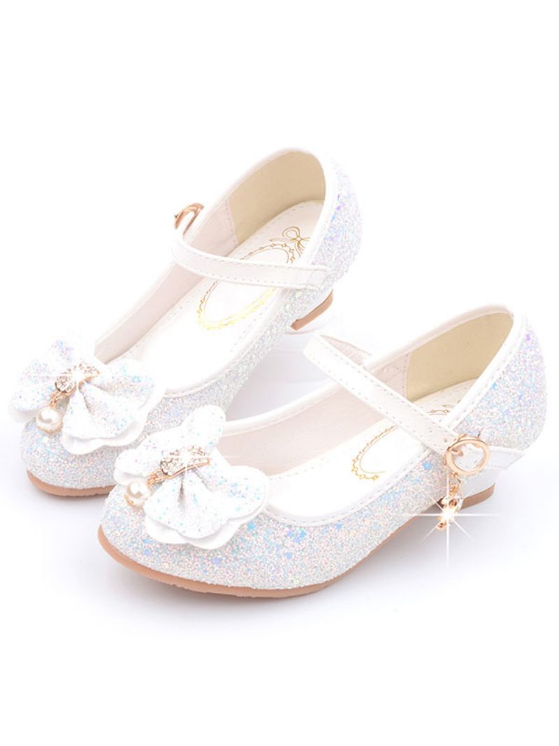 Blomsterpigesko Glitter Flower Mary Jane Flats - Hvid