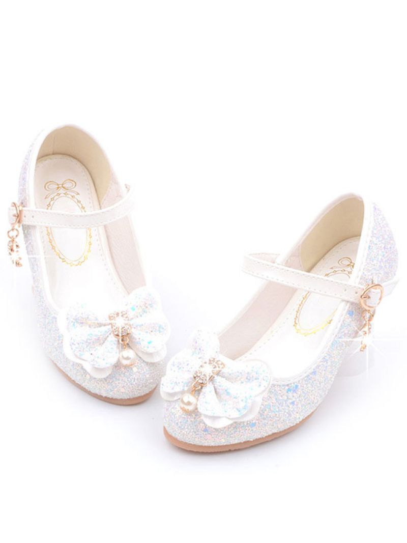 Blomsterpigesko Glitter Flower Mary Jane Flats - Hvid