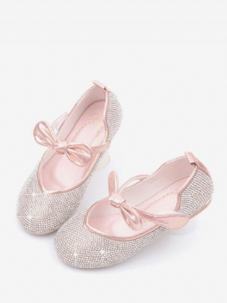 Blomsterpigesko Rhinestones Bowknot Flats