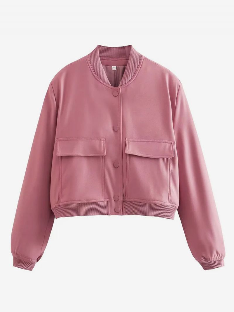 Bomberjakke Casual Street Wear Varsity-jakke Til Kvinder - Pink