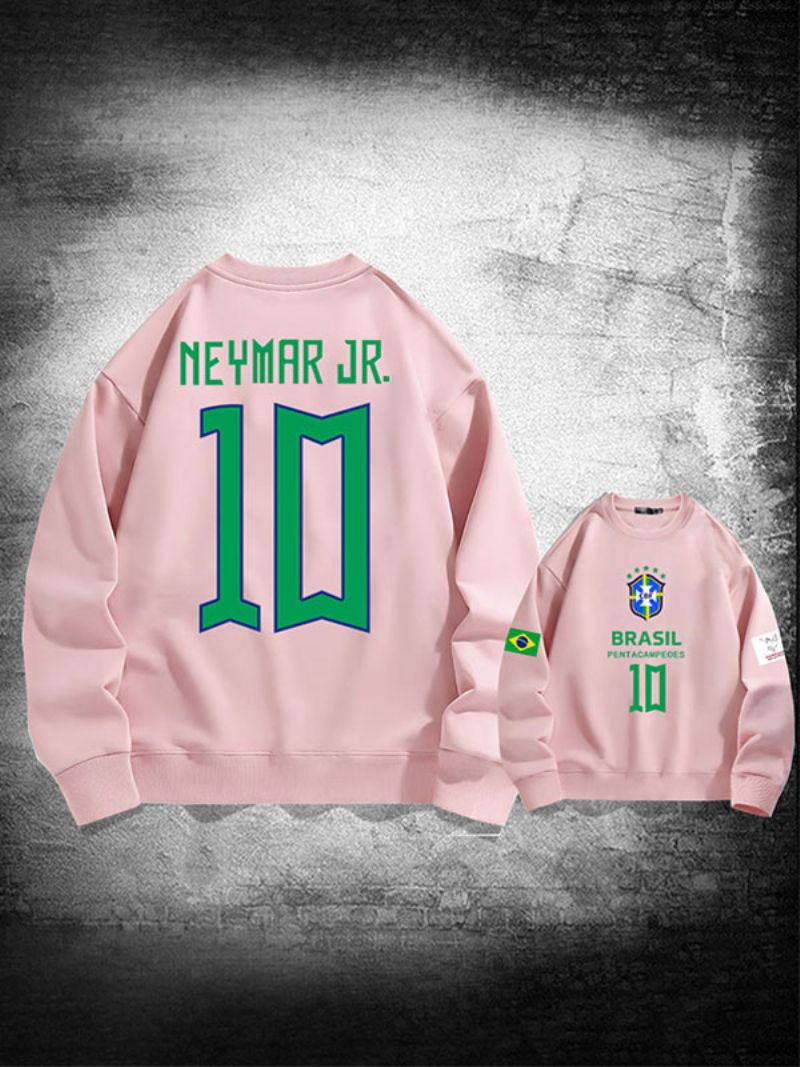 Brasilien Træningssweatshirt Neymar Nummer 10 Herre Top - Pink