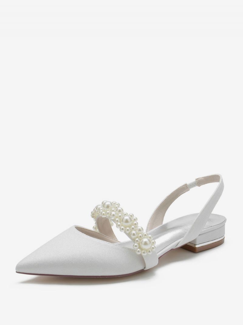 Brudesko Til Kvinder Perler Slingback Flats