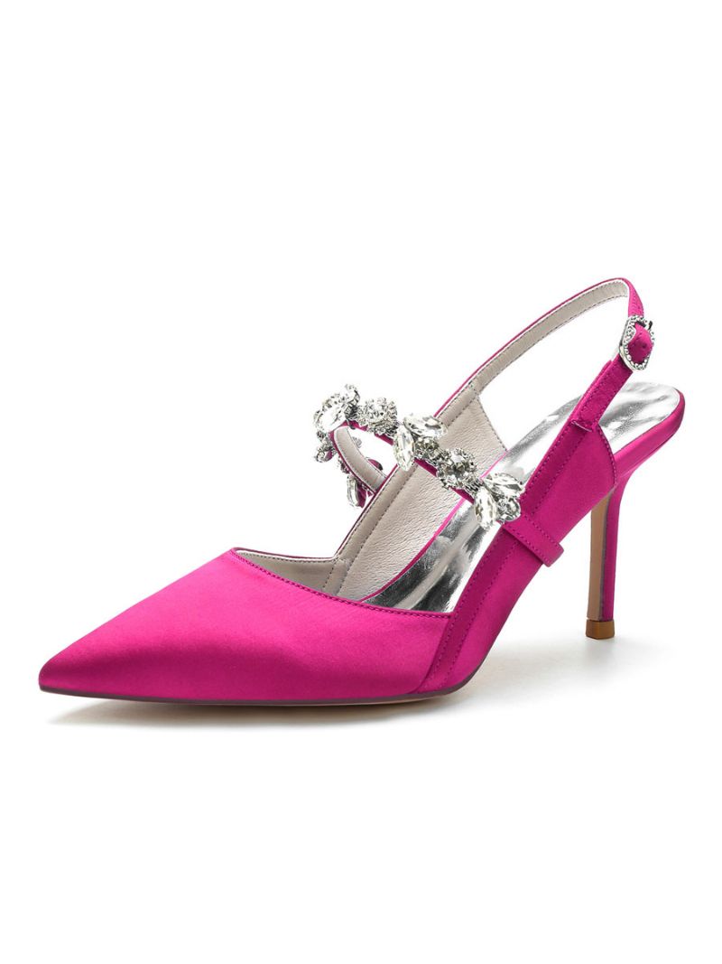 Brudesko Til Kvinder Rhinestones Mary Jane Stiletto Heel Pumps - Rose