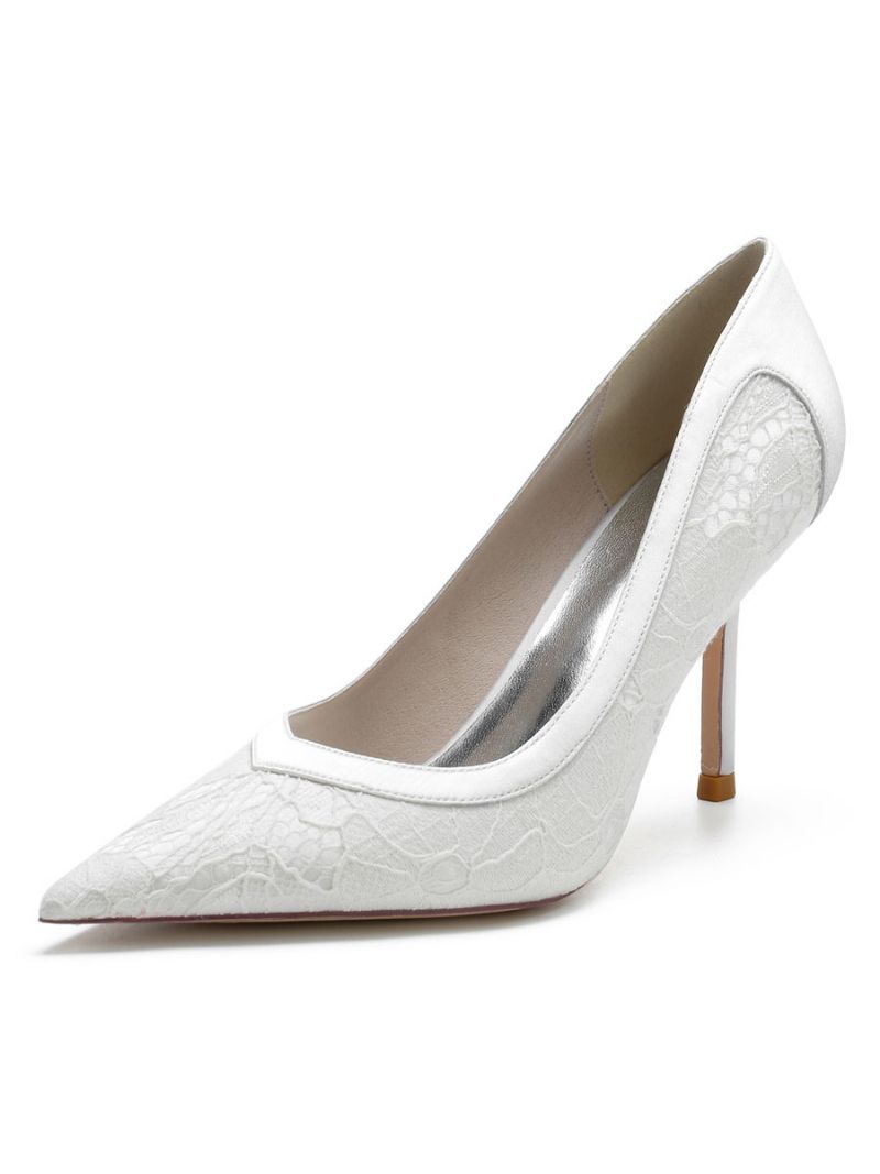 Dame Brudesko Blonde Stiletto Heel Pumps - Hvid