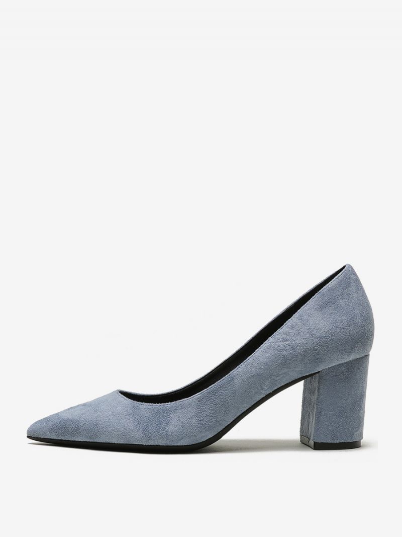 Dame Ruskind Block Heel Pumps Brun Spidstå Slip On Heels - Teal