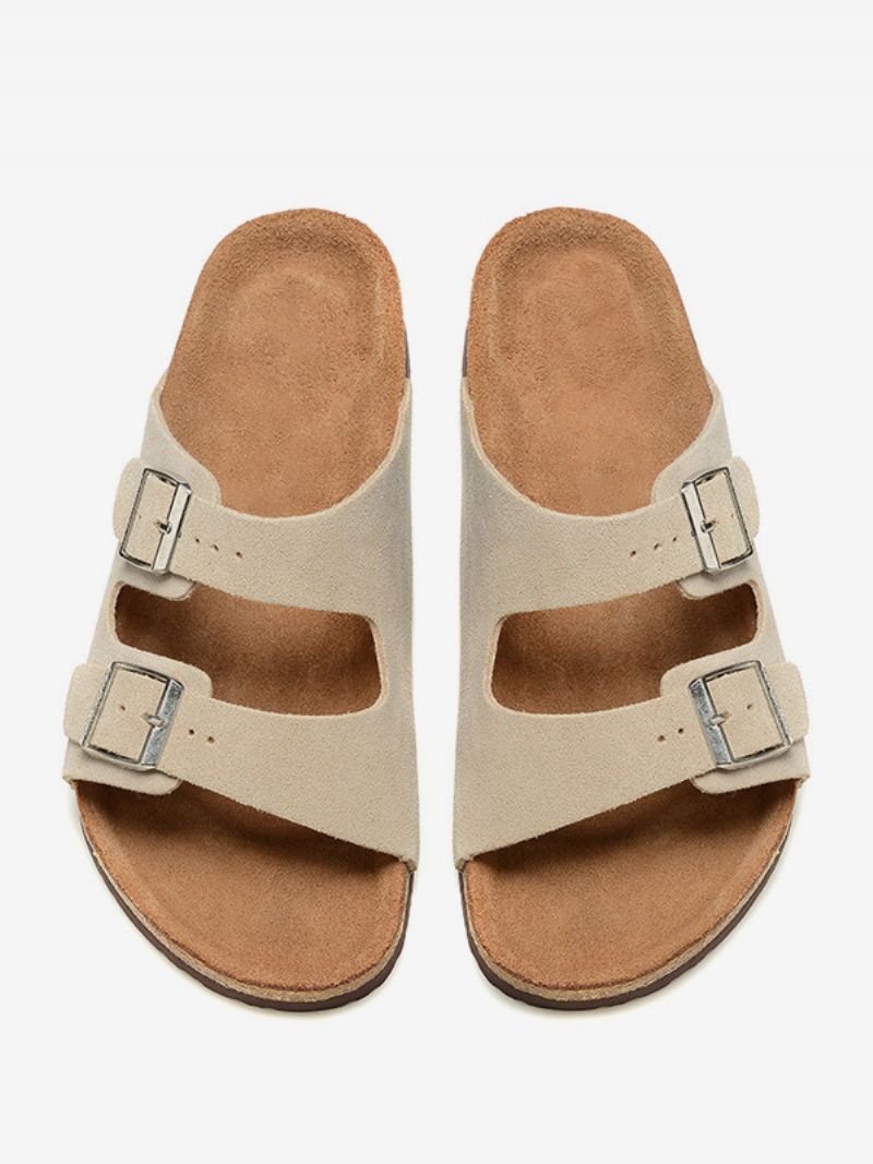 Dame Slidesandaler Casual Buttons Koskind Rund Toe Hjemmesko