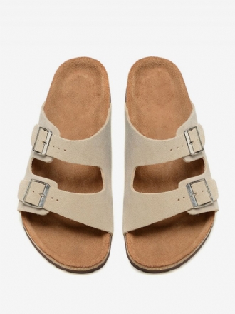 Dame Slidesandaler Casual Buttons Koskind Rund Toe Hjemmesko