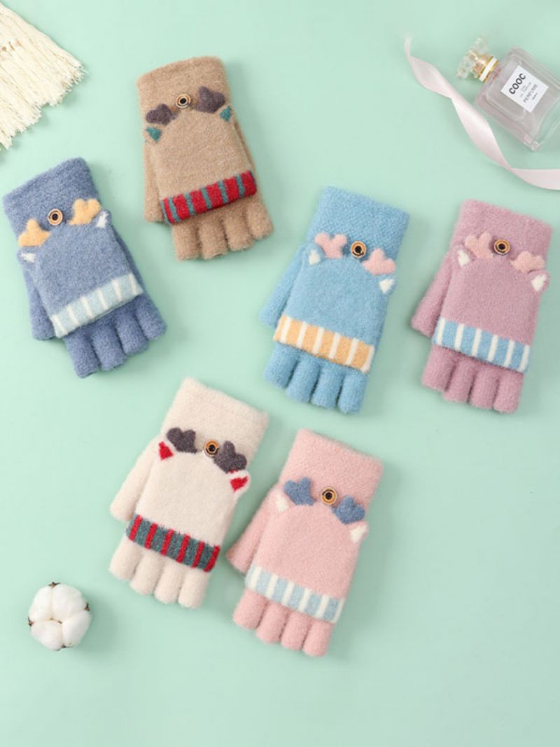 Damehandsker Julemønster Fingerløs Feriegave Home Wear Winter Warm Cute Acc