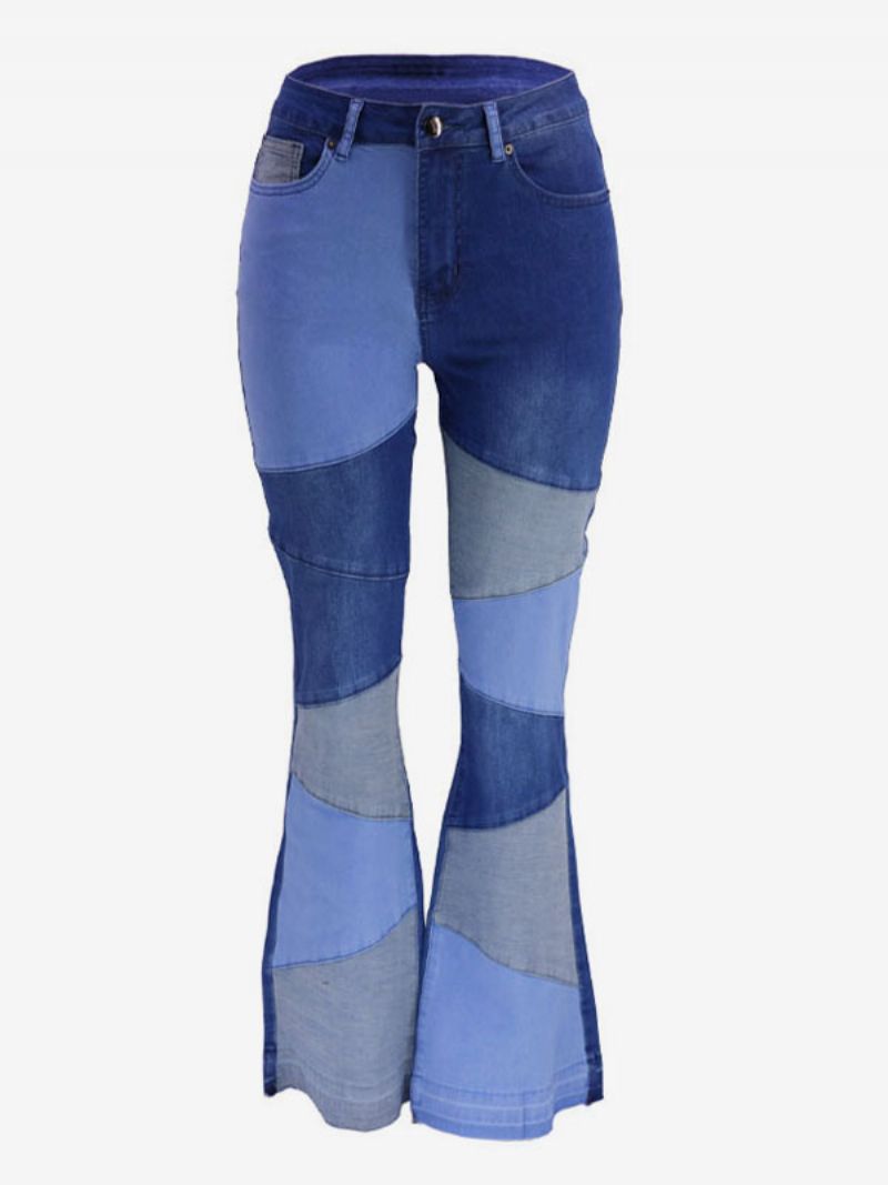 Damejeans Casual Geometriske Bomuldsklokkebunde - Blå