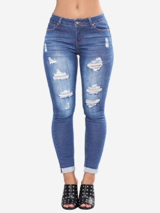 Damejeans Moderne Nødlidende Skinny Bomuldsunderdele