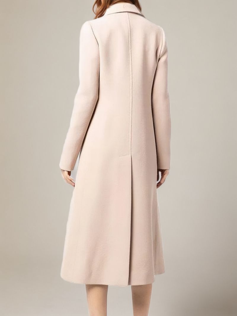 Dameovertøj Ecru White Winter Warm Maxi Coat - Beige