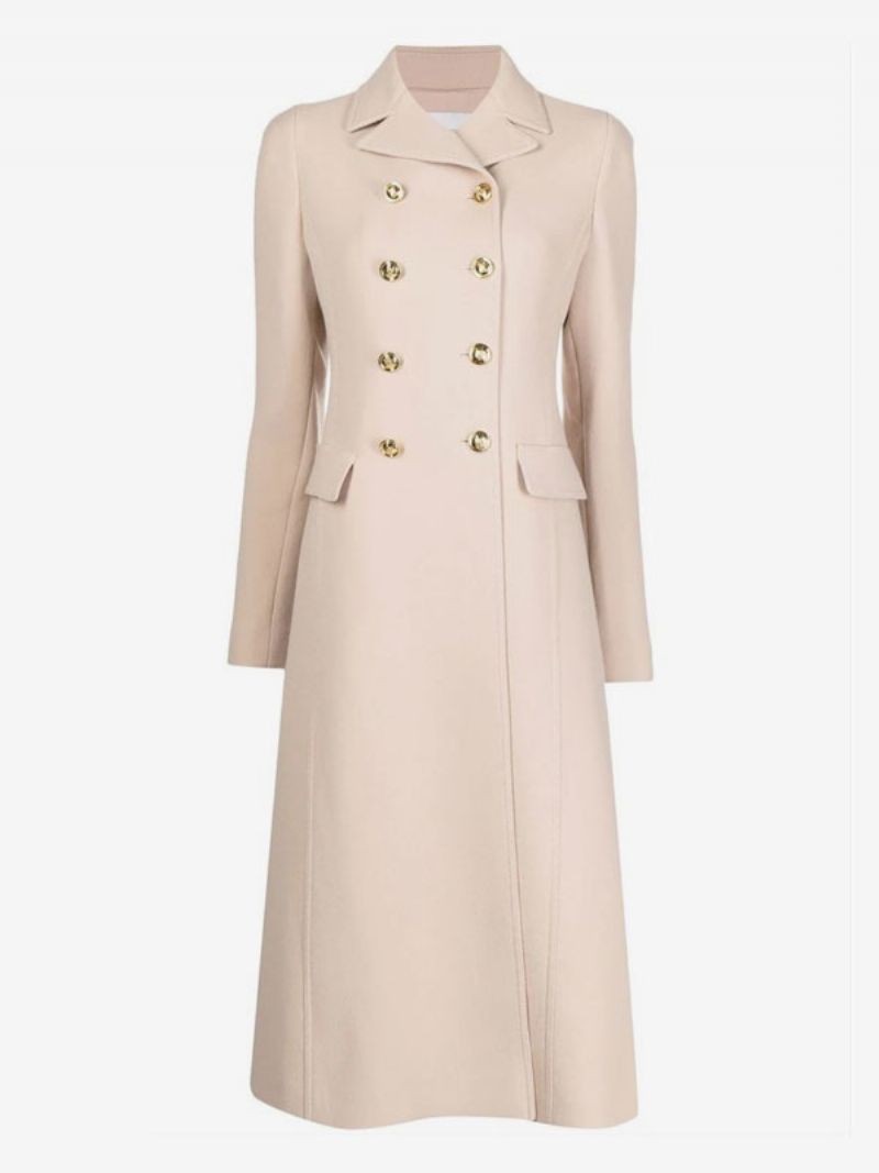 Dameovertøj Ecru White Winter Warm Maxi Coat - Beige