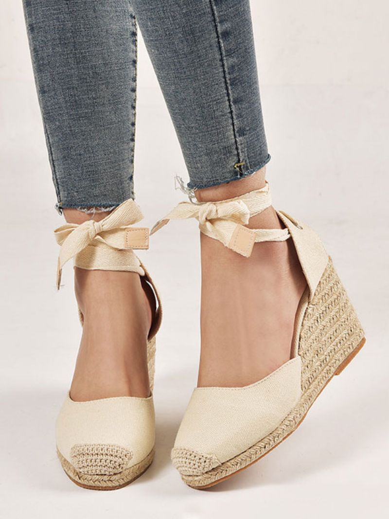 Damespidstå Terry Wedgeespadrilles Sandaler - Beige