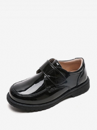 Drenge Dress Sko Sort Laklæder Rund Toe Slip On Formelle Party Loafers Til Dreng