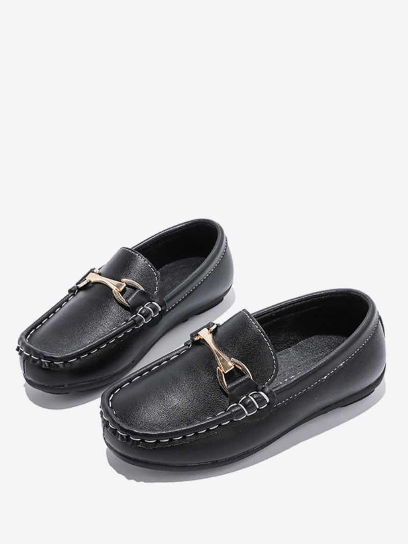 Drenge Loafers Sko Sort Rund Tå Slip On Causal