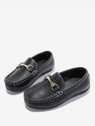 Drenge Loafers Sko Sort Rund Tå Slip On Causal