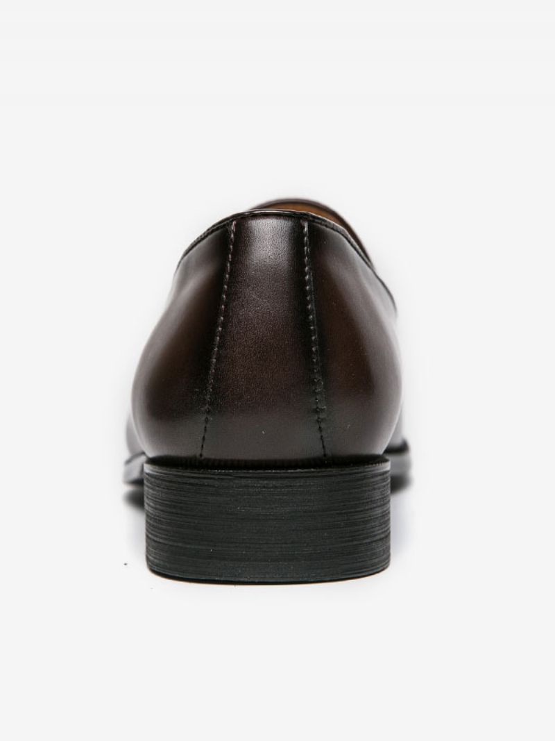 Dress Sko Til Mænd Stilfuld Rund Tå Monk Strap Slip-on Pu Læder - Dybbrun