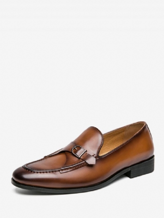 Dress Sko Til Mænd Stilfuld Rund Tå Monk Strap Slip-on Pu Læder