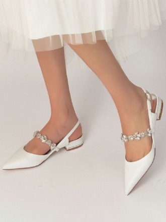 Flade Brudesko Til Kvinder Mary Jane Rhinestones Slingback Pumps