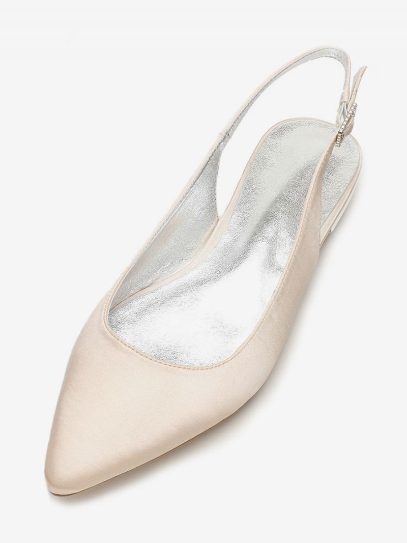 Flade Slingback Brudesko Til Kvinder - Champagne