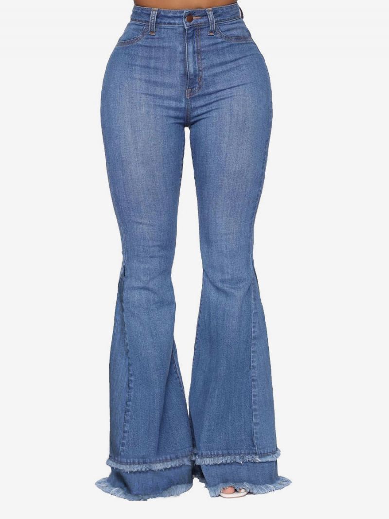 Flare Jeans Til Kvinder Raw Edge Bomuld Spring Bell Bottoms