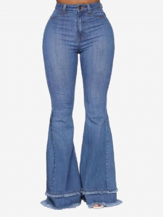 Flare Jeans Til Kvinder Raw Edge Bomuld Spring Bell Bottoms