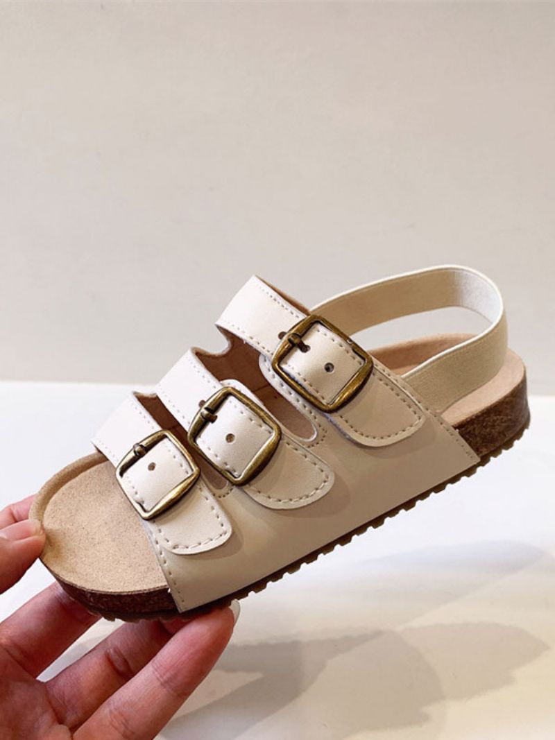 Pigesandaler Åben Tåspænde Detalje Sandalsko - Beige