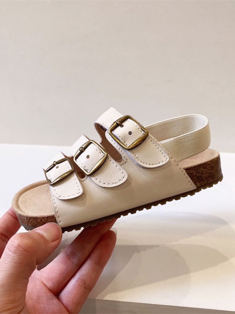 Pigesandaler Åben Tåspænde Detalje Sandalsko - Beige