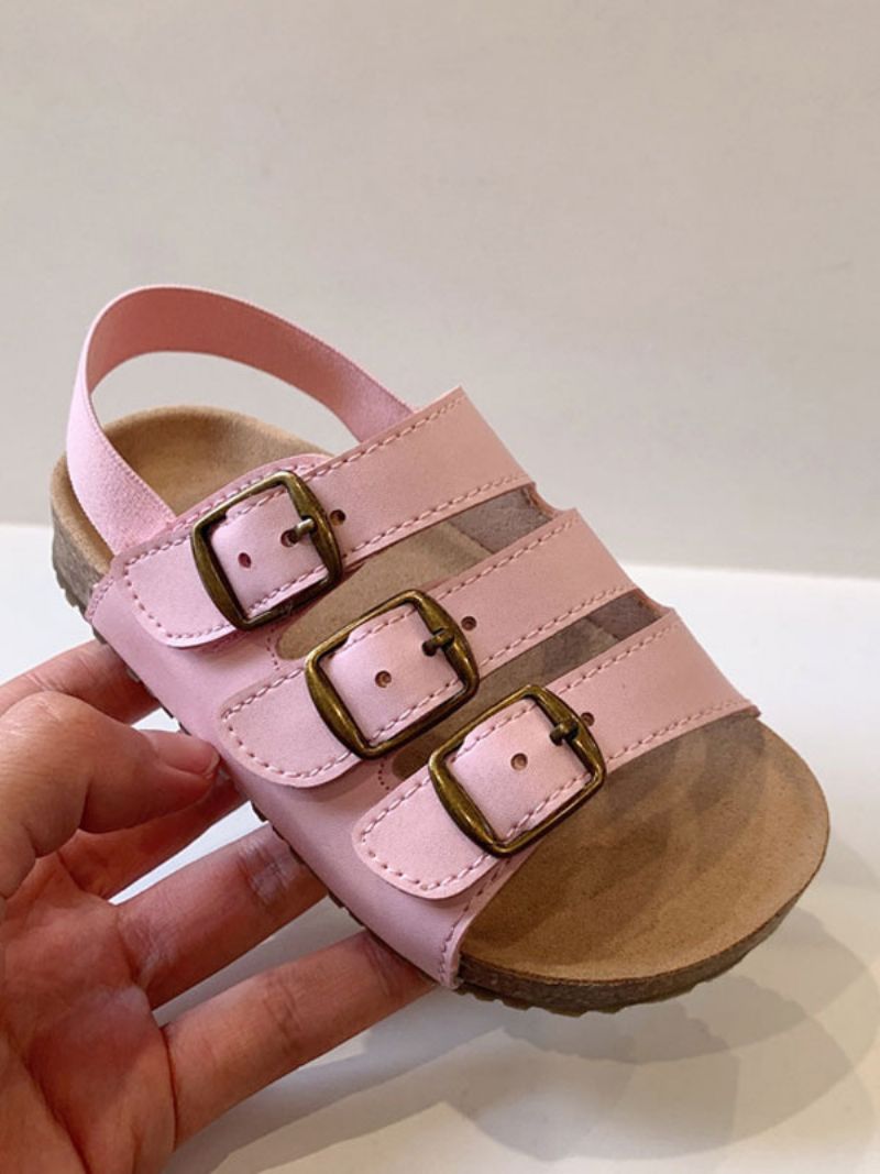 Pigesandaler Åben Tåspænde Detalje Sandalsko - Pink