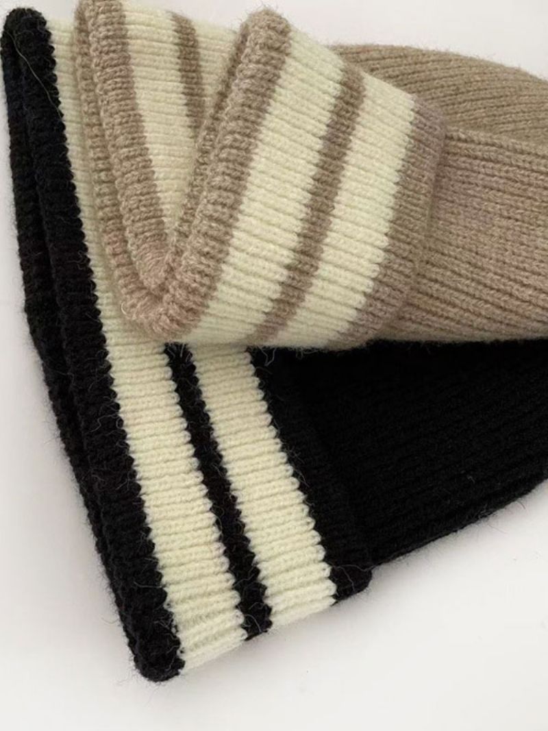 Grå Stribe Hatte Til Kvinder Fabulous Stripes Winter Warm Hat - Lysebrun