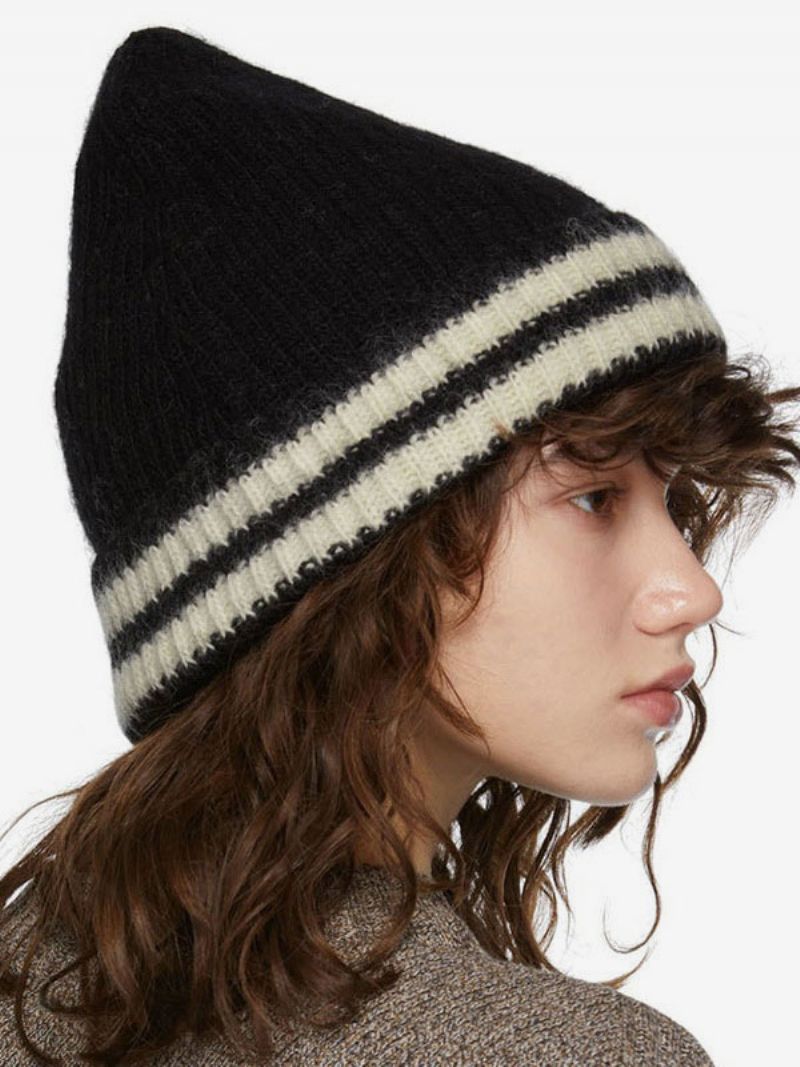 Grå Stribe Hatte Til Kvinder Fabulous Stripes Winter Warm Hat - Sort