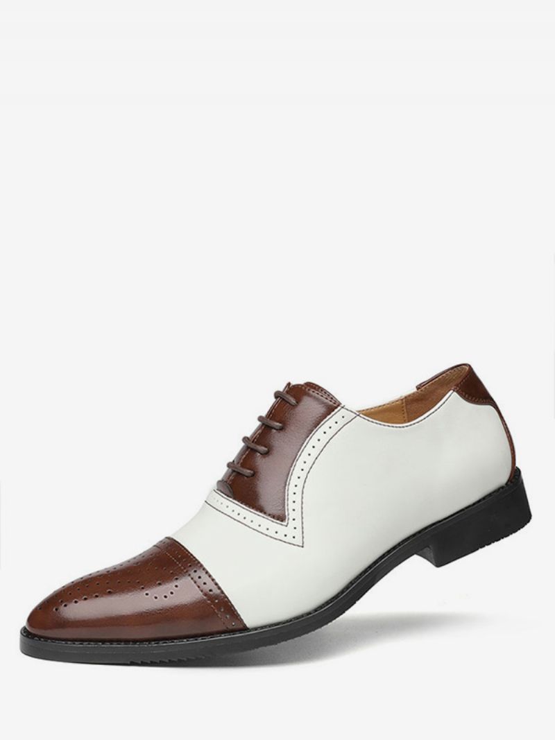 Herre Cap Toe Brogue Oxfords Brudekjole Oxford Formelle Sko Hvid