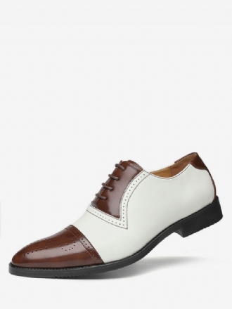 Herre Cap Toe Brogue Oxfords Brudekjole Oxford Formelle Sko Hvid