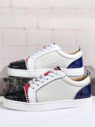 Herre Ivory Low Top Prom Party Sneakers Sko Skateboard Med Pigge