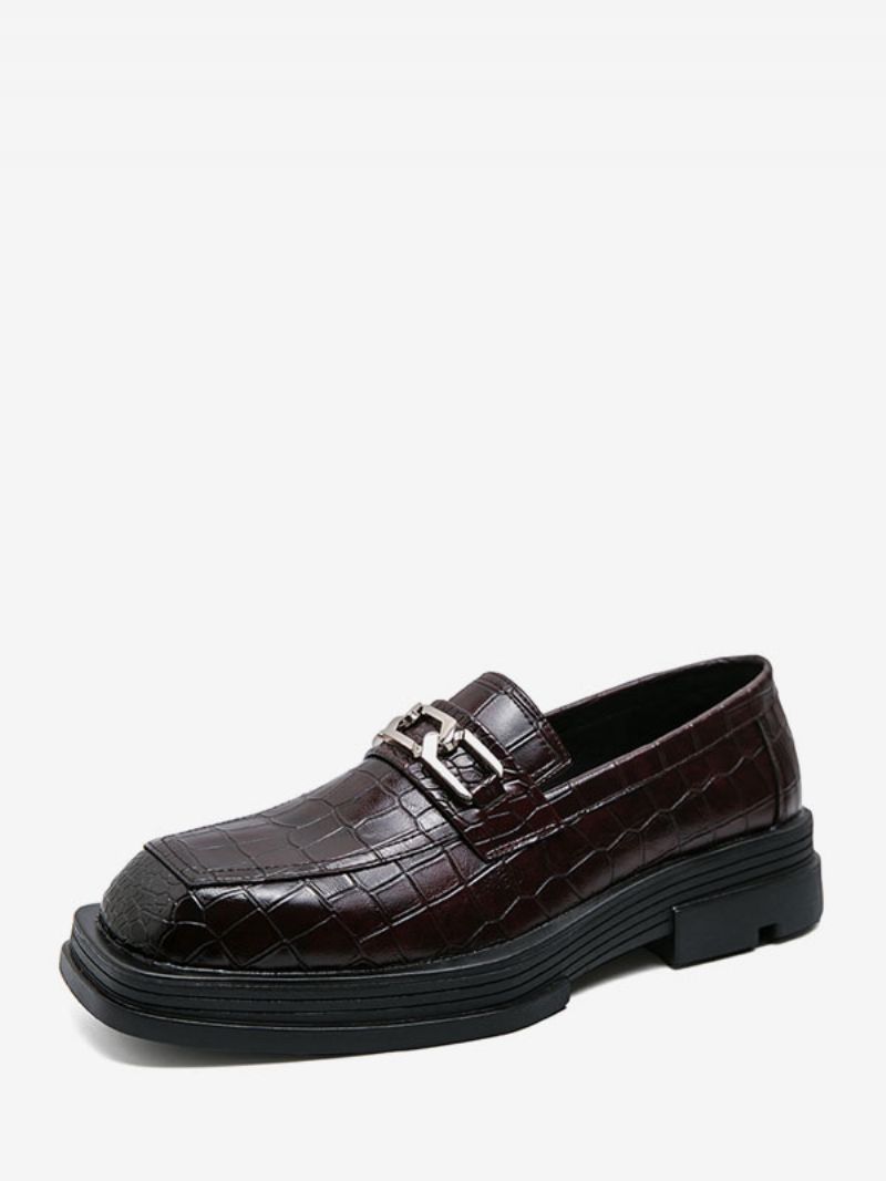 Herre Loafer Sko Pu Læder Metal Detaljer Slip-on - Kaffe Brun