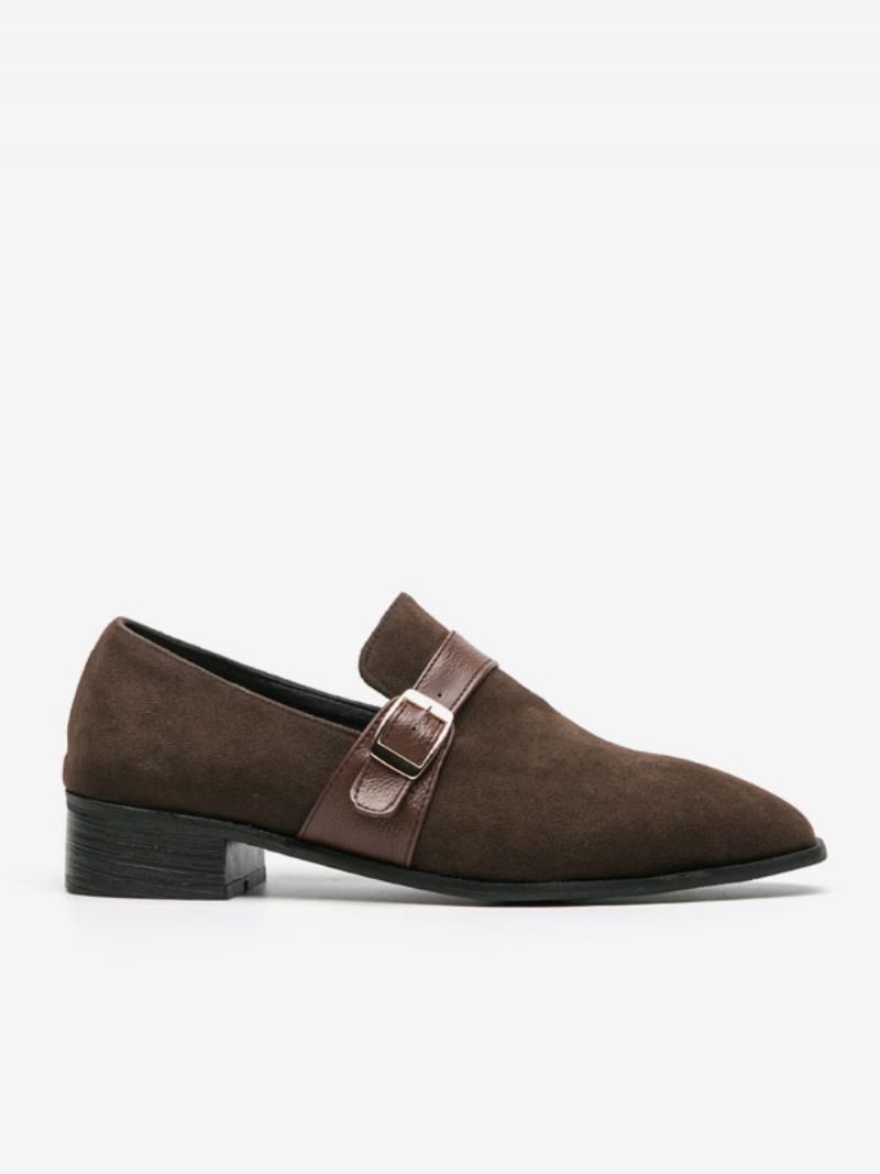 Herre Loafer Sko Pu Læder Monk Strap Slip-on - Kaffe Brun