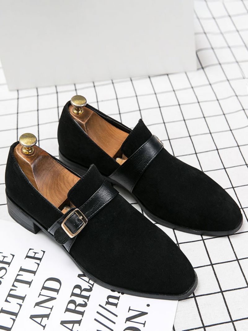 Herre Loafer Sko Pu Læder Monk Strap Slip-on - Sort