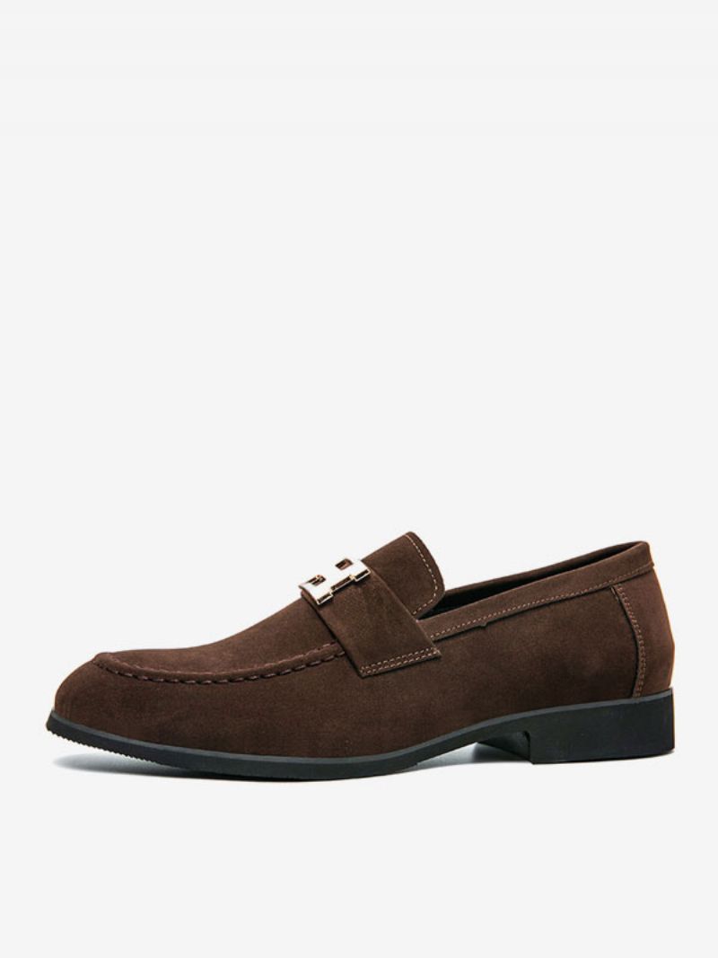 Herre Loafer Sko Pu Læder Monk Strap Slip-on Prom Festsko - Kaffe Brun