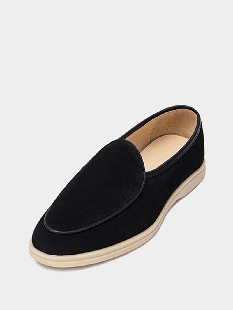 Herre Loafer Slip-on Rund Tå Okselædssko - Sort