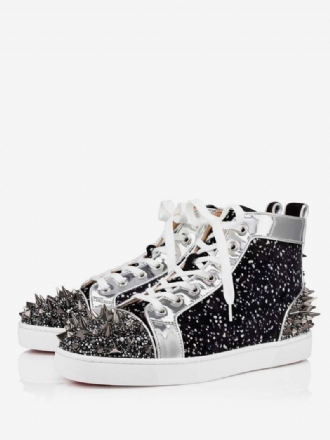 Herre Rhinestones Spiked High Top Sneakers Prom Festsko