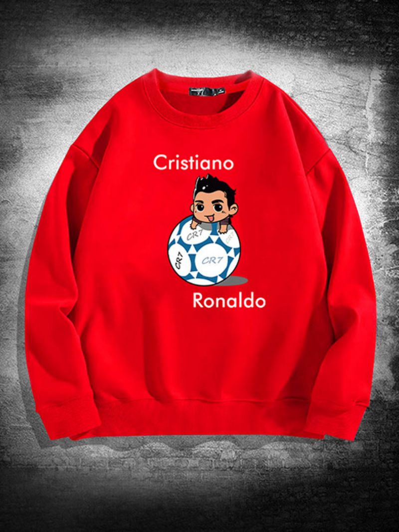 Herre Ronaldo Sweatshirt Langærmet Top - Rød