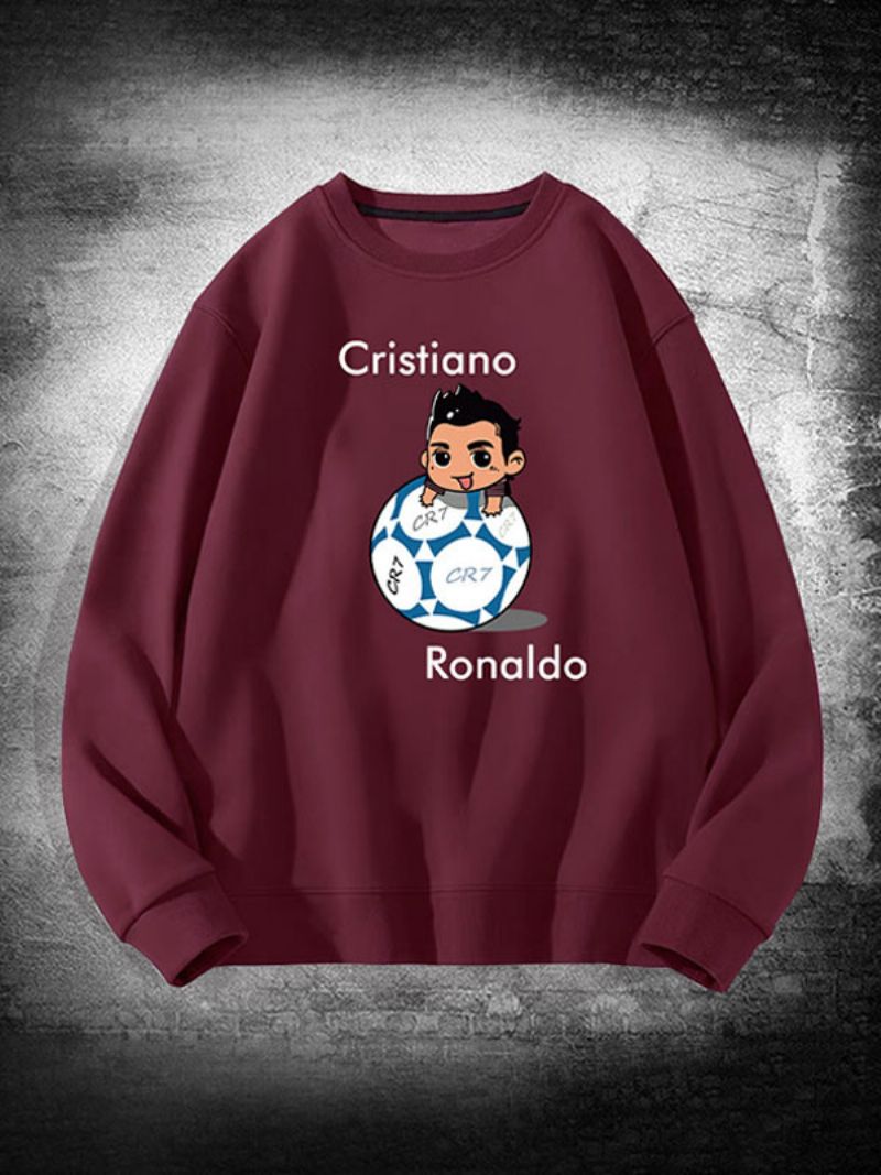 Herre Ronaldo Sweatshirt Langærmet Top - Burgunder