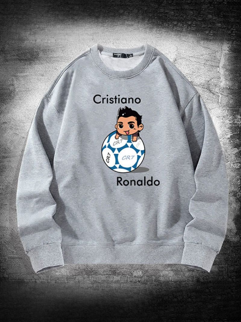 Herre Ronaldo Sweatshirt Langærmet Top - Lysgrå