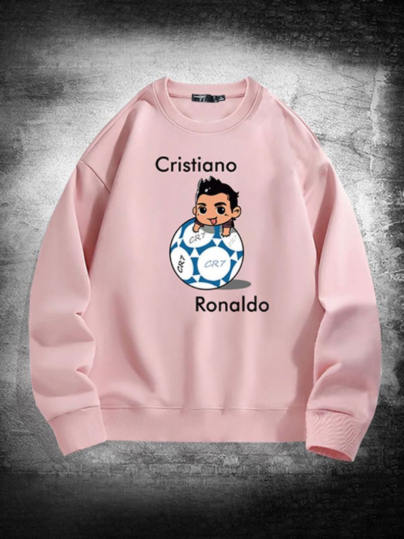 Herre Ronaldo Sweatshirt Langærmet Top - Pink