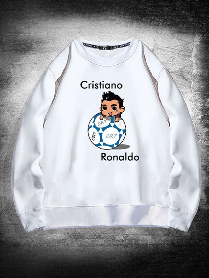 Herre Ronaldo Sweatshirt Langærmet Top - Hvid